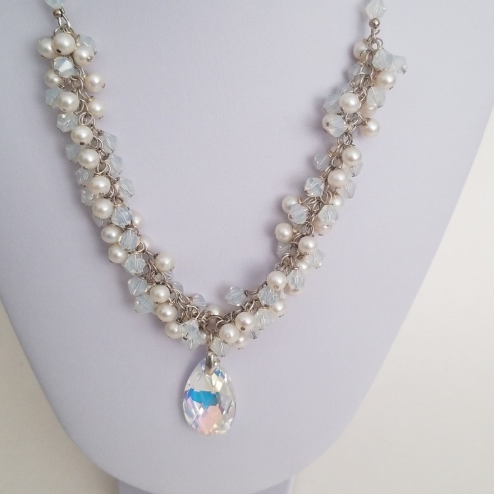 Genuine Pearls and Swarovski necklace - Picture 2 of 2